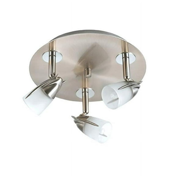Jesco Lighting CER3202FR 3-Light Satin Chrome Ceiling Mount Frosted