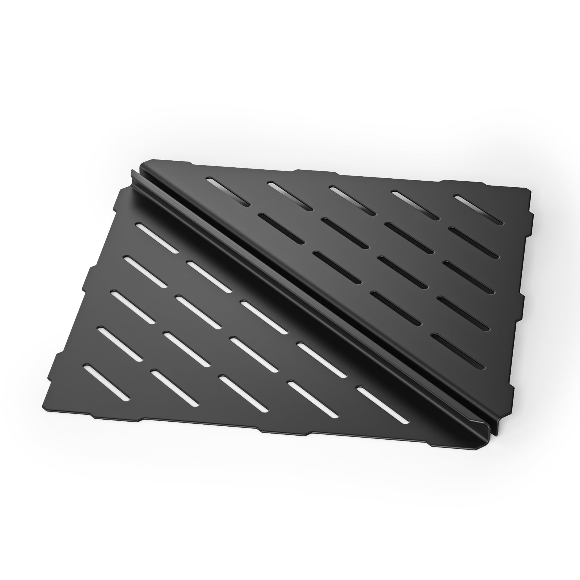 Bernkot Corner Shower Shelf 10" Matte Black 304 Stainless Steel Slot Design Recessed Corner Shelves Bathroom Shower Shelf for Tiled Wall, Drilling Needed 2 Pack