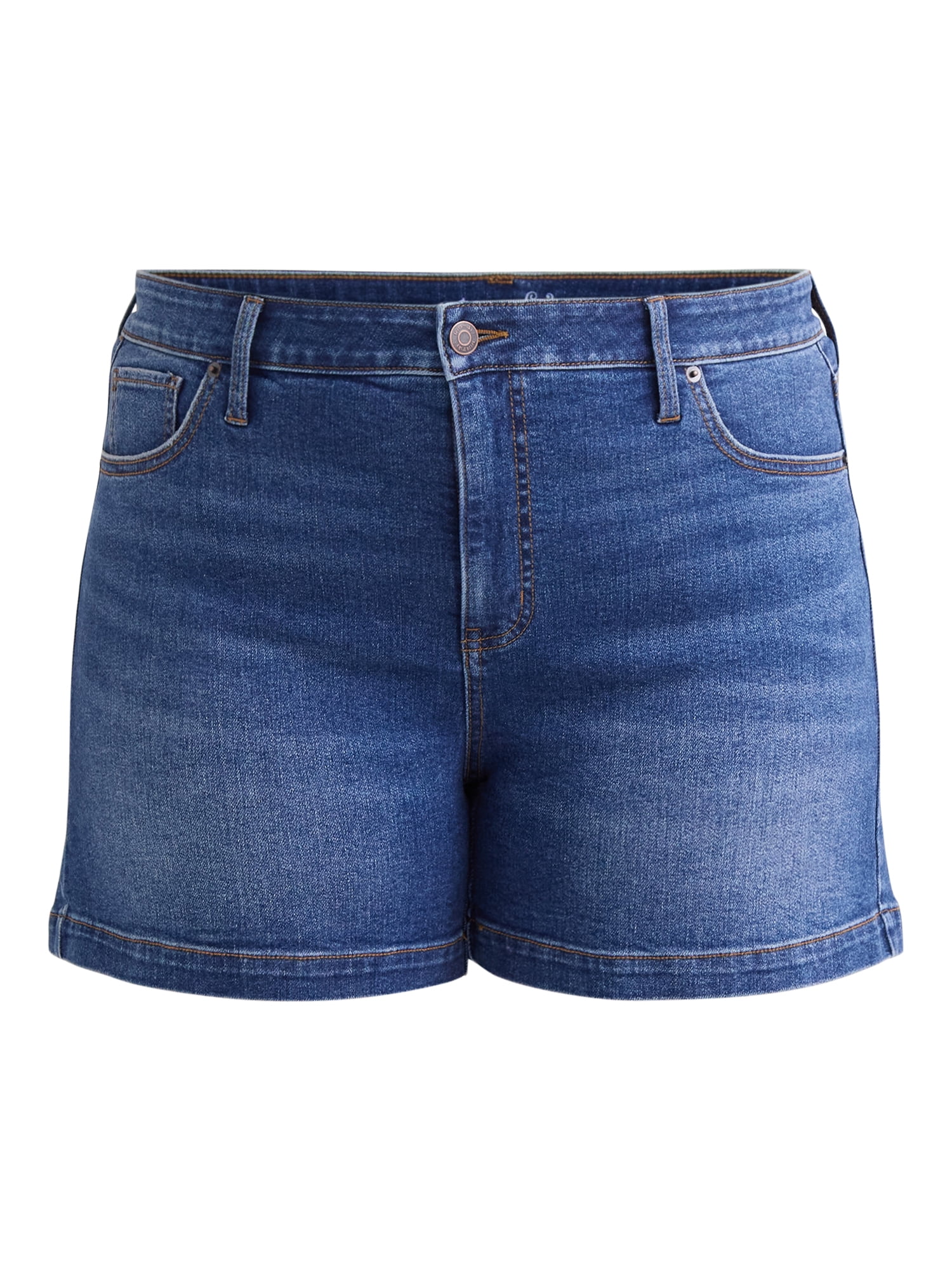 Terra & Sky Women's Plus Size Denim A-line Short, 5" Inseam, Sizes 16W-24W