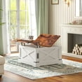 thumbnail image 4 of 31.5"Lift Top Coffee Table with Storage, Farmhouse Coffee Tables for Living Room, Square Coffee Table with Large Hidden Compartment & 2 Drawers & Adjustable Shelves, White, 4 of 7