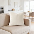 thumbnail image 3 of White Set of 1 Summer Decorative Throw Pillow Covers, 17x17 Inch for Sofa Living Room, Soft Neutral Boho Couch Pillow Covers for Home Decor, Square Pillow Cases for Cushions, 3 of 5