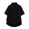 thumbnail image 5 of Tisuna Mens Button Down Shirts Short Sleeve Cotton Loose Fit Summer T-Shirts Mens Classic Collared Casual Shirts With Pocket For Everyday Wear Black Size L, 5 of 5