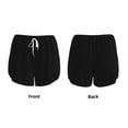 thumbnail image 3 of Yiaed Black Print Women's Running Shorts with Liner 3 Zipper Pockets Elastic Workout Athletic Gym Yoga Shorts-X-Large, 3 of 7