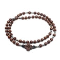 thumbnail image 2 of 2pcs Men Wooden Beads Cross Bracelets Meditation Prayer Chain Catholic Christian, 2 of 5