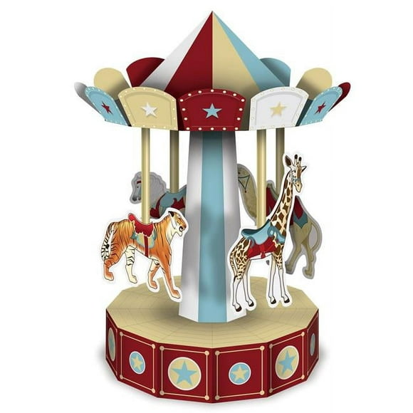 Circus Party 3D Vintage Style Carousel Centerpiece 10 - Decoration"