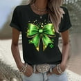 thumbnail image 2 of biudgviw St. Patrick's Day Shirt for Women Green Print Crewneck Graphic Tee Tops Casual Loose Short Sleeve T-Shirt for Festival Party, 2 of 5