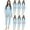 Light Blue, variant on BILLIONHATS 6 Pack of 2pc Thermal Sets for Woman, Base Layer Long Johns Underwear, Top & Bottom, Cotton, Solid Colors (Small, Pink)