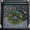 thumbnail image 4 of Corona de Navidad se adhiere a la ventana, 2 piezas de corona verde con adornos y pegatinas de ventana con diseño de frutas, pegatinas de ventana impresas con copos de nieve, decoración navideña JAMW Sencillez, 4 of 5