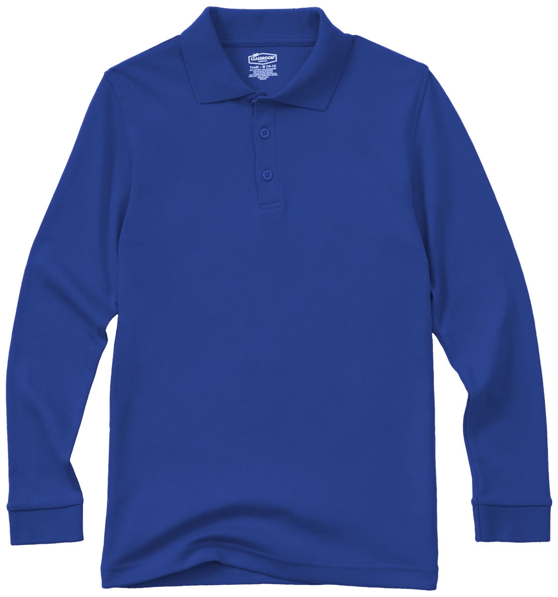 Classroom School Uniforms Girls Youth Unisex Long Sleeve Interlock Polo Shirt 