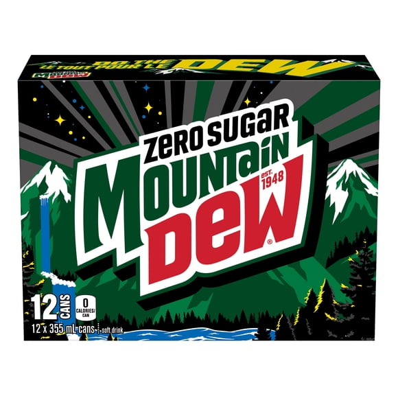 Boisson gazeuse Mtn Dew Zero Sugar 12 x 355 mL, Canettes