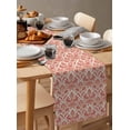 thumbnail image 6 of Red Orange Baroque Table Runner 72 Inches, Abstract Art Floral Pattern Bed Runner Dresser Scarves Tabletop for Indoor Outdoor Parties/Ceremony/Banquet, 16" x 72", 6 of 8
