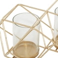 thumbnail image 5 of DecMode 15.25"W, 5.5"H Metal Modern Candle Holder, Gold, 1 - Piece, 5 of 9