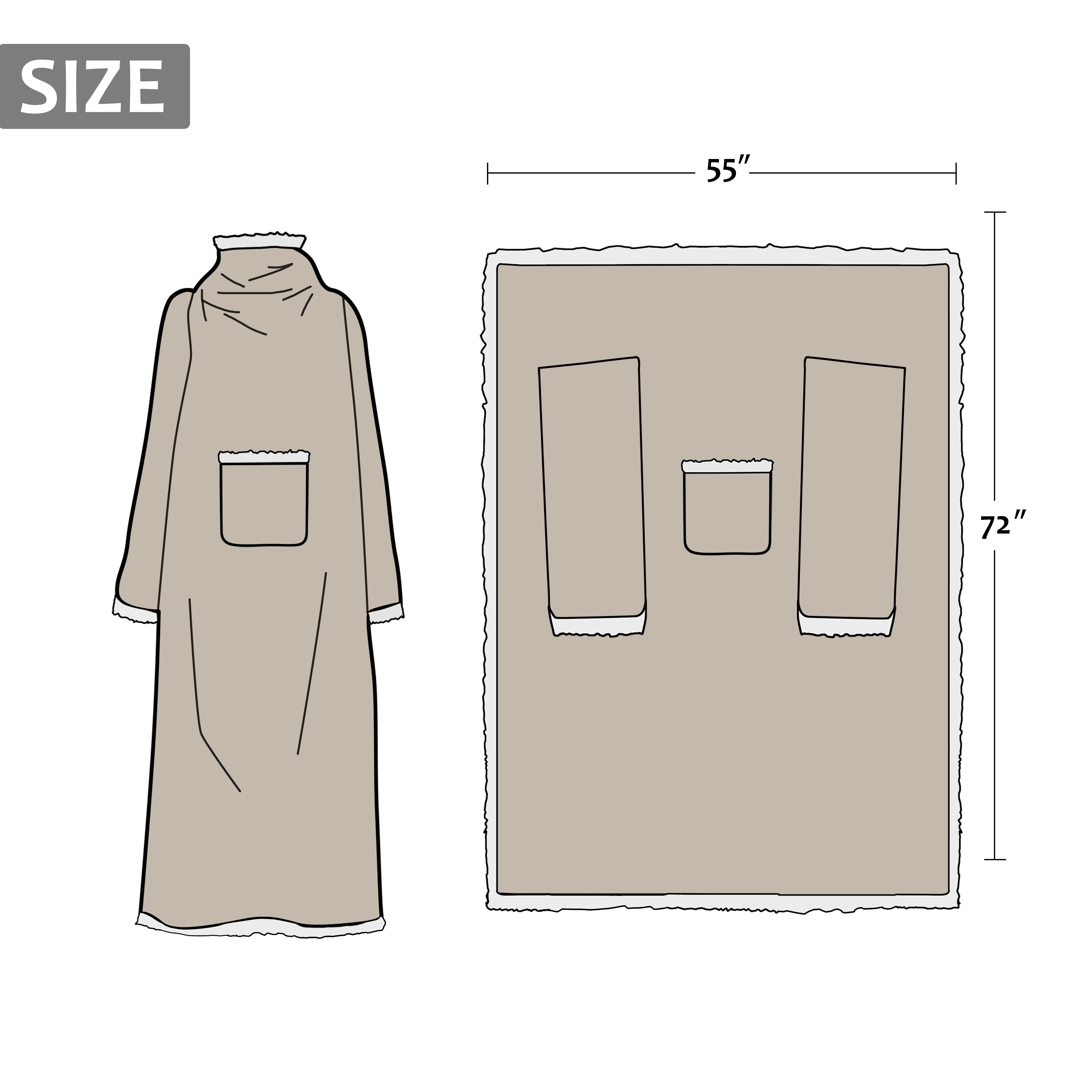 Catalonia Wearable TV Blanket with Sleeves Arms Warm Micro Plush Sherpa Fleece for Adult Large Wrap Throw Robe 72 x 55”