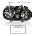 thumbnail image 3 of Spec-D Tuning Black Headlights w/Built-in Fog Lamps Compatible with 1999-2006 Volkswagen Golf MK4 GTI, 2004 R32, 1999-2002 Cabrio, L+R Pair Head Light Lamp Assembly, 3 of 6