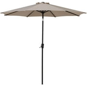 SUMELL 9 FT Patio Umbrellas, Aluminum UV Protected Outdoor Umbrellas with Auto Crank and Push Button Tilt, Beige