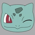 thumbnail image 2 of Men's Pokemon Bulbasaur Wink Face Sweatshirt Athletic Heather Small, 2 of 4