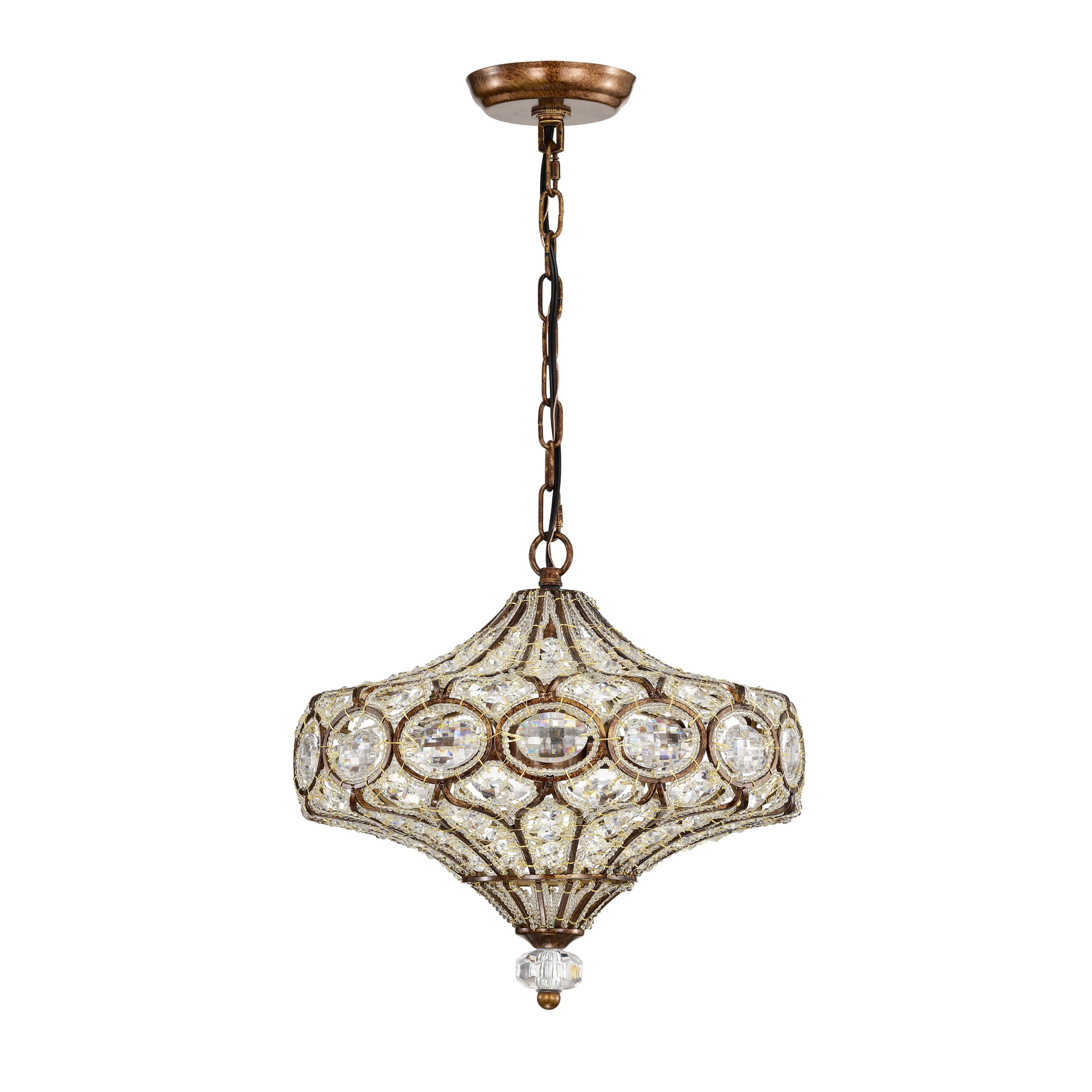 Rilo 15 in. 4-Light Indoor Antique Silver Finish Chandelier