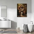thumbnail image 2 of AVOI Vintage Gorilla Bathroom Sitting On The Toilet Reading Newspaper Animal Decor Picture Farmhouse Humor Style Painting of Poster Print for Bathroom Toilet Home Decoration Unframe: 16x16in, 2 of 5