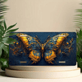 thumbnail image 6 of 1 Pcs 2D Flat License Plate Covers & Frames, Ornate Golden Butterfly For Decorative Front, Waterproof For Decoration Aluminum License Plate Covers & Frames Cover For Men Women, 12" X 6", 6 of 7
