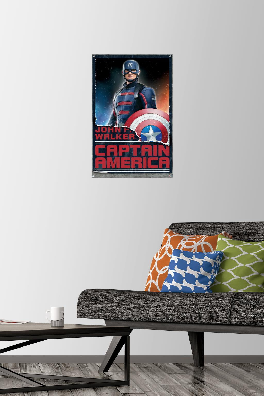 Marvel Falcon and Winter Soldier - John F. Walker Wall Poster with Pushpins, 14.725" x 22.375"