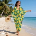 thumbnail image 5 of Xixirimido Vibrant Tropical Floral Print Women Kaftan Dresses Plus Size Swimsuit Coverup Batwing Sleeve Summer Bathing Suit Caftan Loungewear Beach Cover Up, 5 of 7