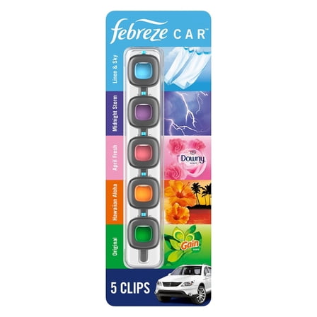 Febreze Car Air Freshener Vent Clips, Mixed Scent, 5 Count
