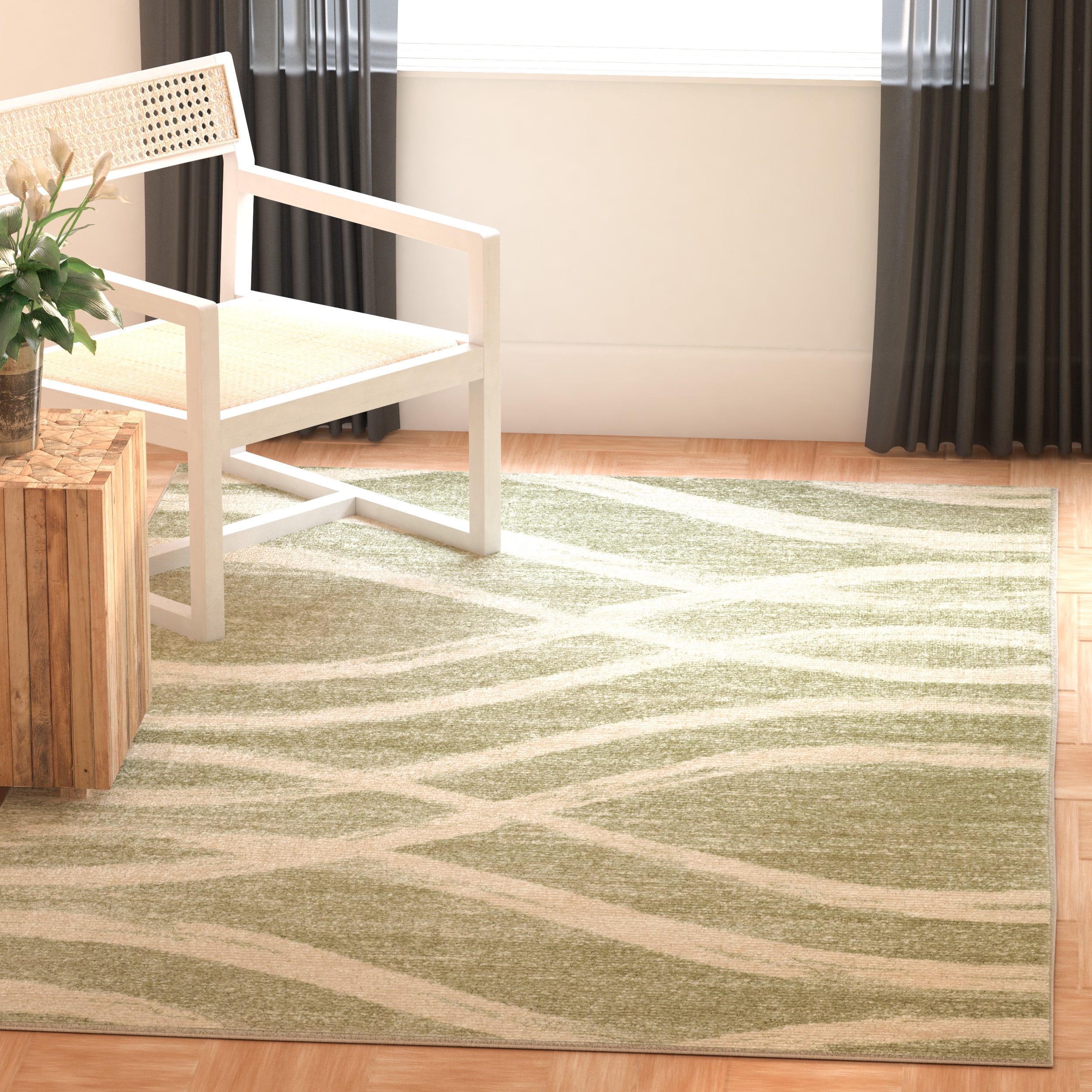 Safavieh Adirondack Isidor Geometric Swirls Area Rug, Sage/Cream, 6' x 8'