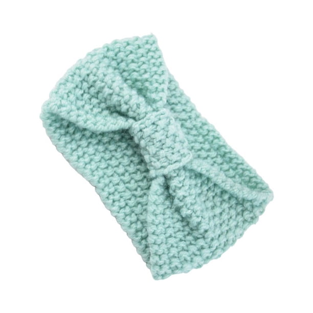 Sonducket Diademas de ganchillo cálidas, cómodas, anchas, a prueba de viento, calentador de orejas, diademas, regalos del Día de San Valentín Accesorio para el cabello Menta verde