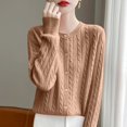 thumbnail image 2 of Gubotare Cardigan Léger pour Femme à Boutons, Manches Longues, Col Rond Décontracté, Tricot Doux, Chandails Hauts (Kaki,m), 2 of 5