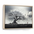 thumbnail image 2 of Designart "Tree Monochrome Silhouette Euphony I" Floral Floater Framed Canvas Art Print, 2 of 7