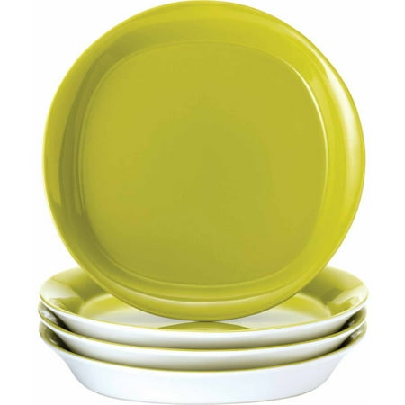 Yellow Rose Salad Plate - Rachael Ray Round and Square Salad Plates, Set of 4