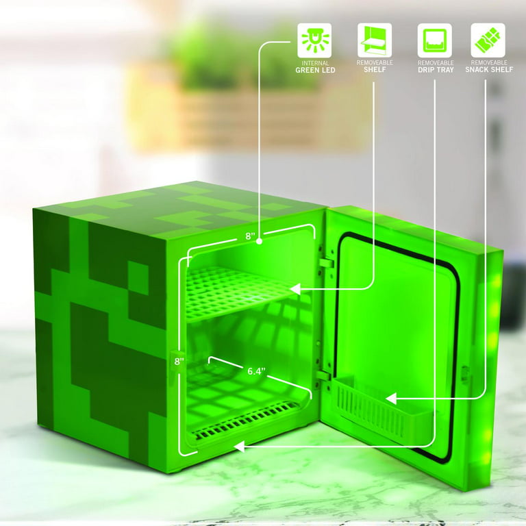 Minecraft Green Creeper 9 Can Mini Fridge 6.7L 1 Door Ambient