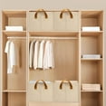 thumbnail image 4 of 6 Pack Closet Cloth Storage Bins for Shelves, Medium Storage Baskets for Shelves, Fabric Bins for Closet organization with Handles（ Beige 15''L x 10''W x 8''H）, 4 of 6