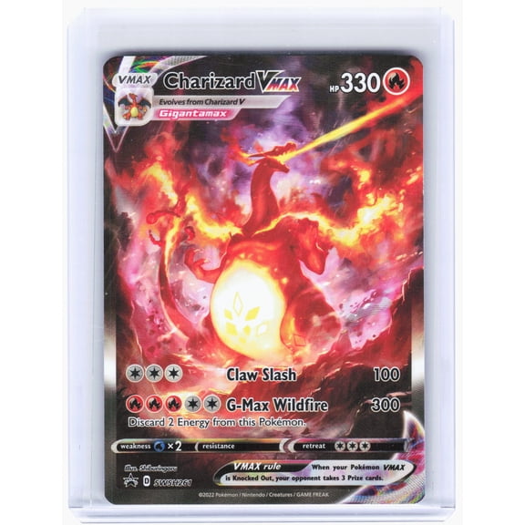 Collectible 2022 Pokemon Charizard VMAX Black Star Promo SWSH261 Holo Sword & Shield Trading Card