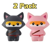Weanas 2 PCS Ninja kawaii Squishy Slow Rising Jumbo Soft Squishies Charms Toy