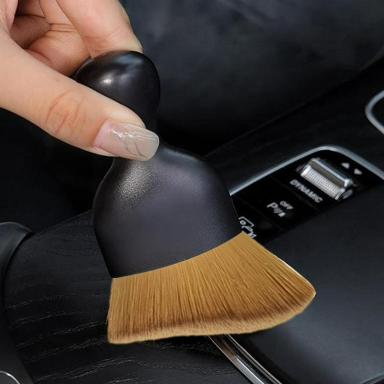 Dockapa Interior Detailing Brush - Multi-Purpose Boars Bristles Car Detail Brushes | Durable PP Handle Automotive Detail Brushes for Cleaning Wheels, Engine