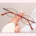 thumbnail image 5 of TELOLY Women Retro Red Glasses Frame Ultra-Light B-Titanium Small Oval Eyeglasses Frame for Small Face 48-18-138Mm, 5 of 7