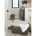 thumbnail image 4 of Kouboo Rattan Rectangular Laundry Basket with Liner, Handmade, Removable Liner, Laundry Basket, Bathroom, Bedroom, Kids Room, Gray, 4 of 4