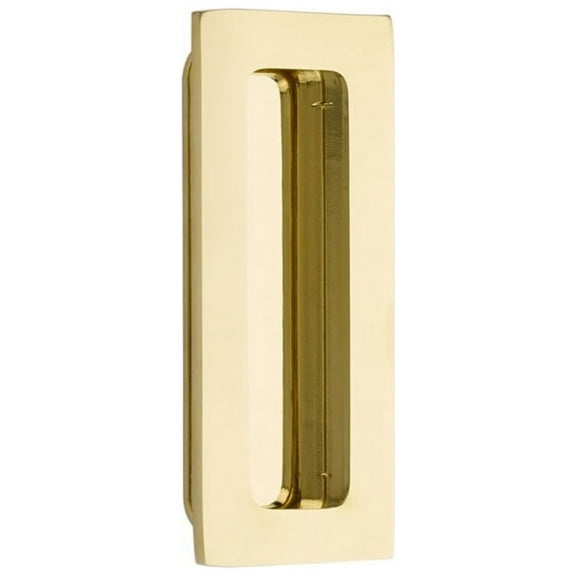 Emtek 220304 Modern Rectangular 4" Tall Rectangular Flush Door Pull - Brass