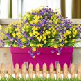 thumbnail image 4 of Artificial Flowers Outdoor Flowers UV Resistant Fake Plants Faux Plastic Flowers Greenery Shrubs for Hanging Planters Outside Porch Vase Pot Home Window Decoration (Orange, Yellow, Green), 4 of 5