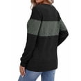 thumbnail image 3 of MOYIKO Long Sleeve Shirts for Women Casual Tunic Tops Color Block Crewneck Pullover Lightweight Sweaters, 3 of 7