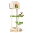 thumbnail image 2 of Cat Tower, Cat Tree for Indoor Cats, , 55 Inch Tall Cat Climbing Stand with Sisal Scratching Posts and Soft Cat Bed for Indoor Kittens-Green for Kittens, Elderly Cats, Adult Cats, 2 of 8