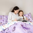 thumbnail image 5 of Homewish Purple Butterflies 2pcs Bedding Comforter Set For Children Kids Teens,Dreamy Princess Twin Comforter Sets,Kawaii Fairy Breathable Bedding Set,Luxury Bedroom Decor,Reversible, 5 of 8