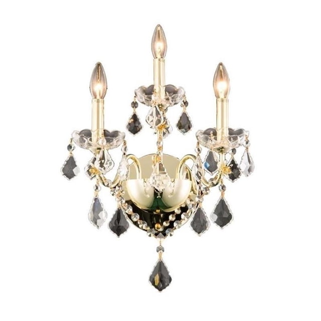 Elegant Lighting St. Francis Transitional 3 Light E12 Gold Wall Sconce