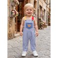 thumbnail image 5 of RUINIXCW Toddler Baby Boy Striped Jumpsuits Embroidery Sleeveless Overall Pants, 5 of 8