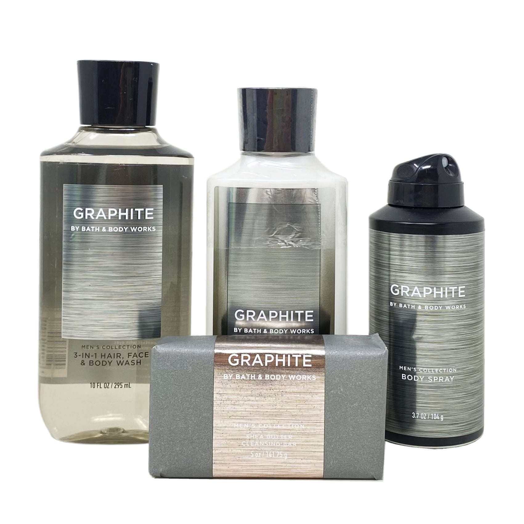 Bath and Body Works Men's Collection Graphite 4 Piece Gift Set 3in1