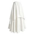 thumbnail image 4 of Vynhevius Women's Irregular Layered Maxi Skirt Solid Elastic Waist Vintage Medieval Casual Long A Line Skirts, 4 of 6