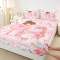 thumbnail image 3 of Homewish Cartoon Butterflies Unicorn Twin Sheet Sets 3pcs for Preppy Child,Dance Ballet Princess Twin Fitted Sheet Microfiber,Pink Floral Rose Bow Knot Breathable Flat Sheet, 3 of 7