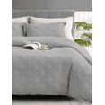 thumbnail image 2 of Juego de Funda Duvet, Bluelander, para Edredon Individual, Diseño Rombos, Gris, 2 of 5