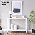 thumbnail image 6 of Leumius Glass Entryway Table, 2-Tier Entry Way Console Entrance Table, 41"L Narrow Sofa Table with Shelves for Hallway, Entryway, Living Room, Foyer, Corridor and Office White, 6 of 8